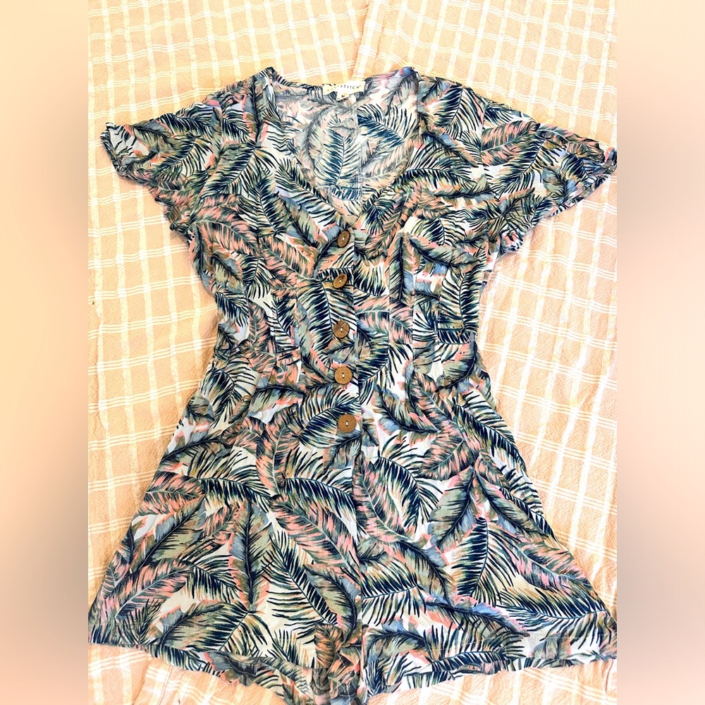 Love Stitch - Palm Print Romper